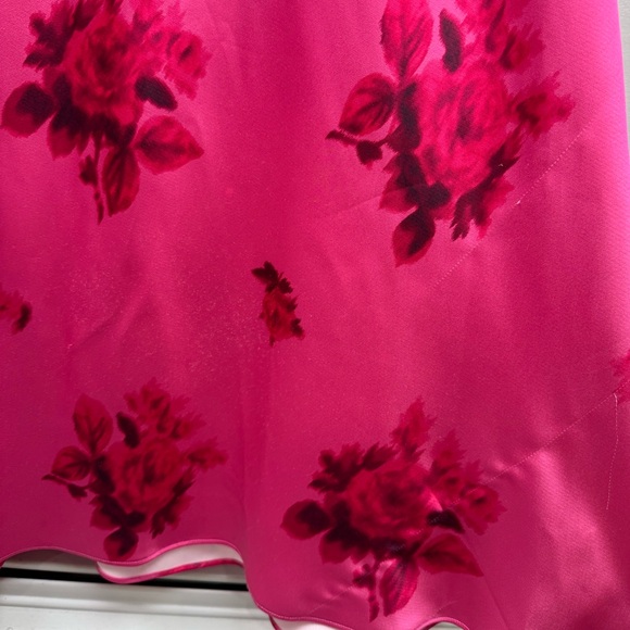 LoveShackFancy Fuchsia Pink Floral Satin Maxi Dress - Picture 5 of 9